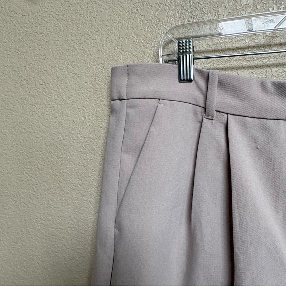 Abercrombie Sloane Tailored Wide Leg Pants 16 Short Light Beige Office High Rise - Picture 6 of 11